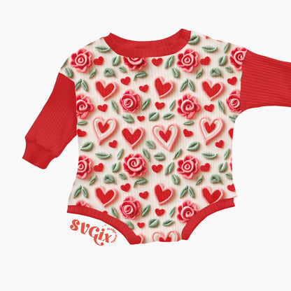 Vday Roses Seamless Valentines Hearts Repeating Pattern