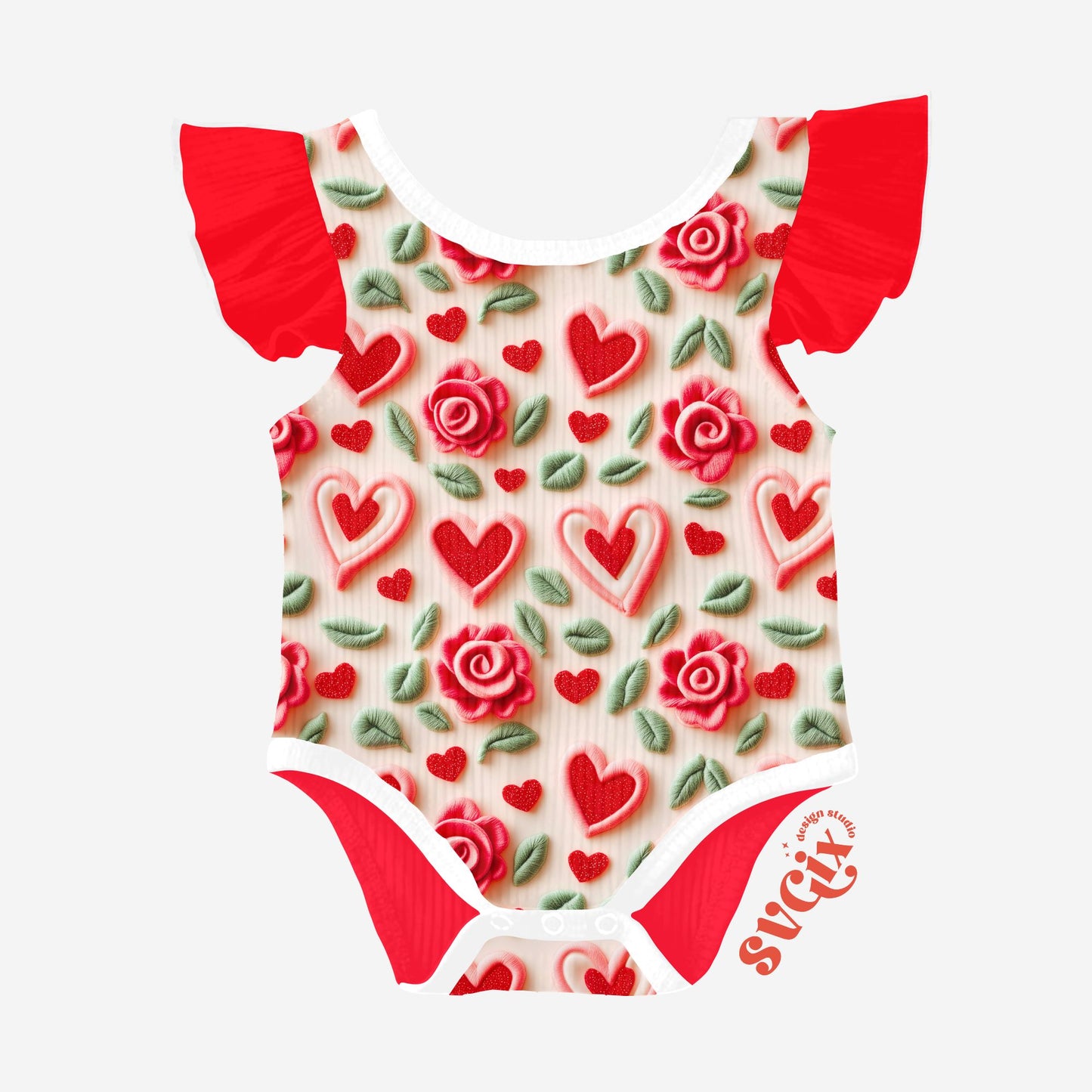 Vday Roses Seamless Valentines Hearts Repeating Pattern