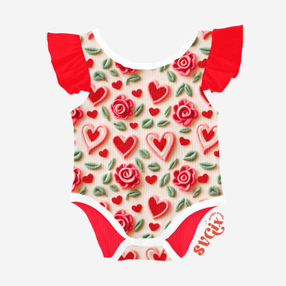 Vday Roses Seamless Valentines Hearts Repeating Pattern