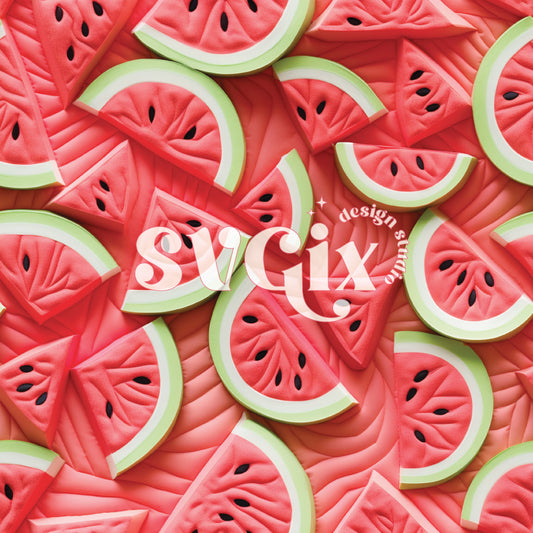 Watermelon 3d Quilt Seamless Pattern