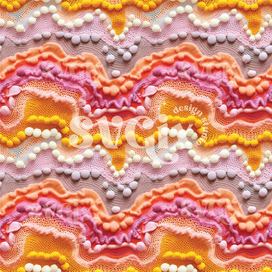 Wavy Crochet Yarns Seamless Pattern