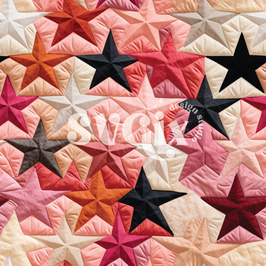 Western Inspired Starts Quilt Seamless Pattern