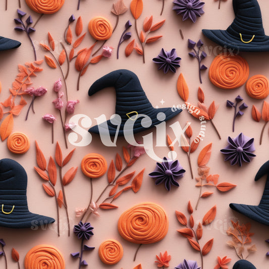 Witches Hats Seamless Pattern