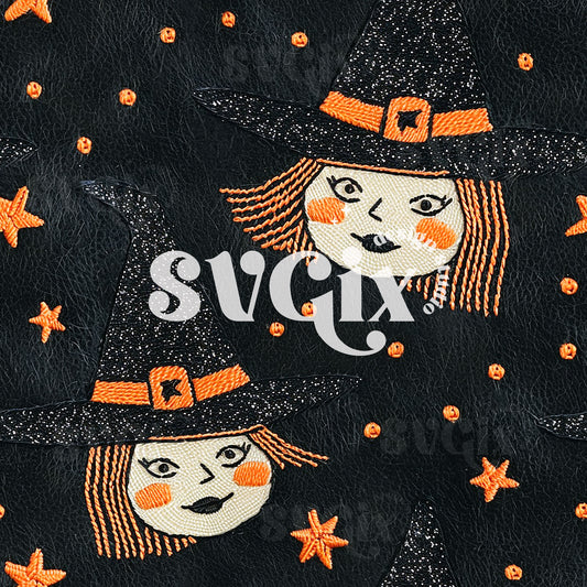 Witchy Embroidery Seamless Pattern