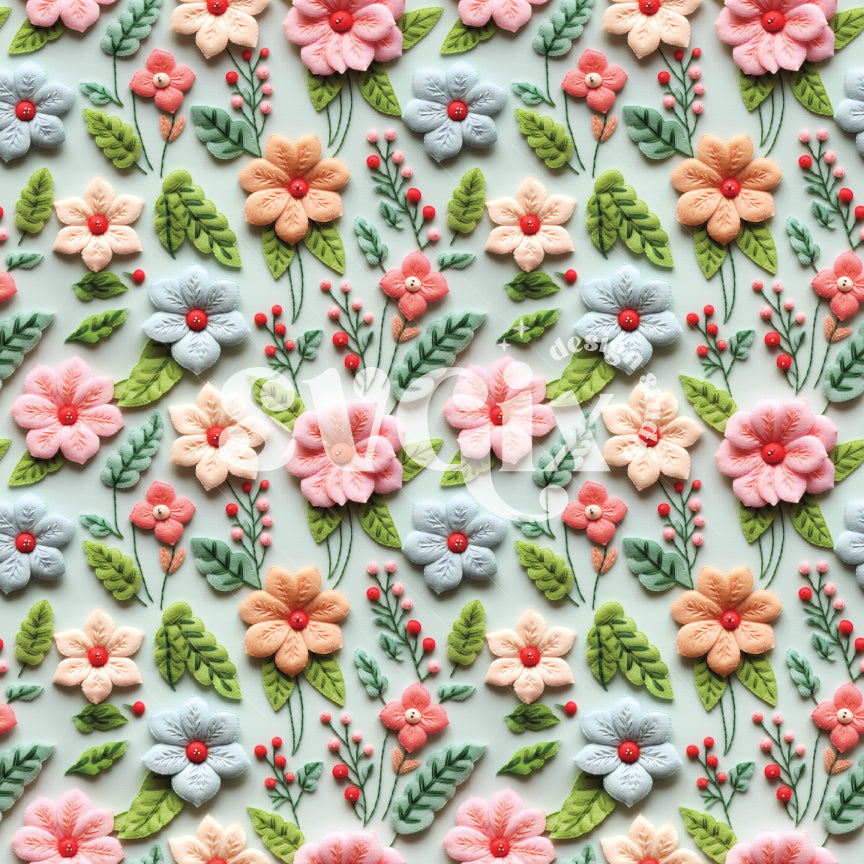 Xmas Floral Seamless Pattern by SVGix