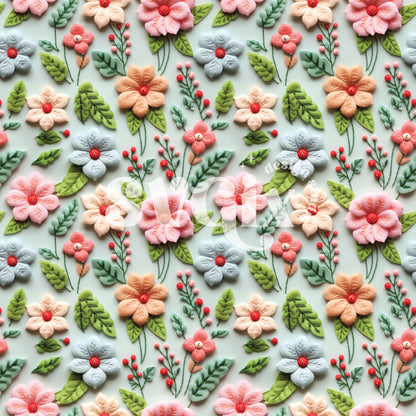 Xmas Floral Seamless Pattern by SVGix