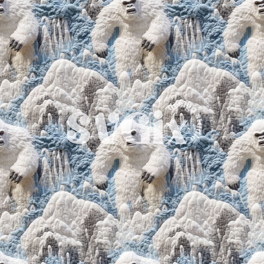 Yeti Textured Quilt Seamless Pattern by SVGix