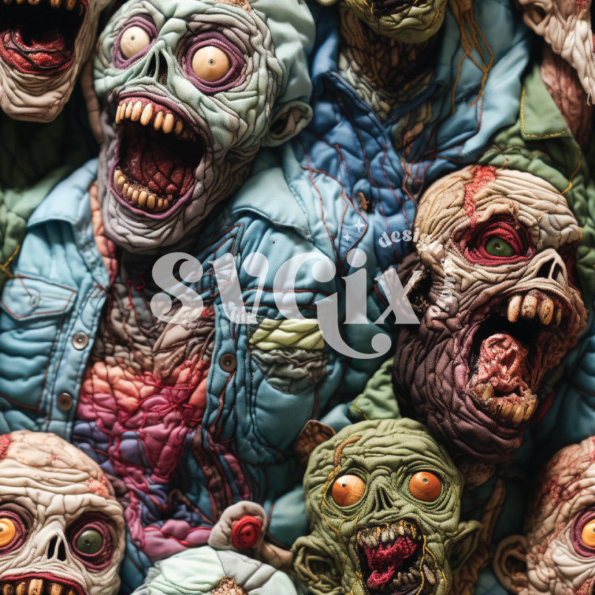 Zombies quilt Seamless Pattern