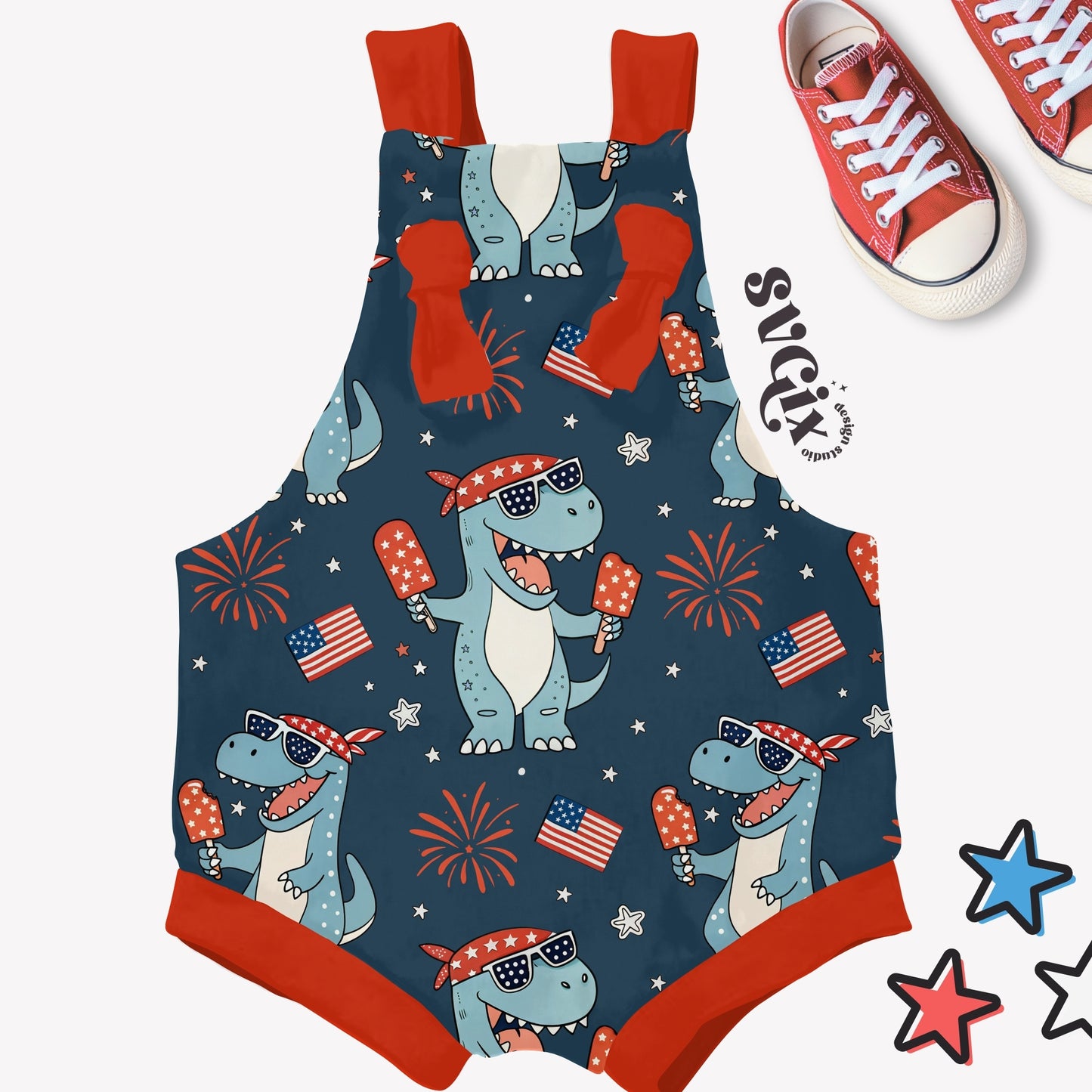 4th July Dinosaurs Popsicles Boy Seamless