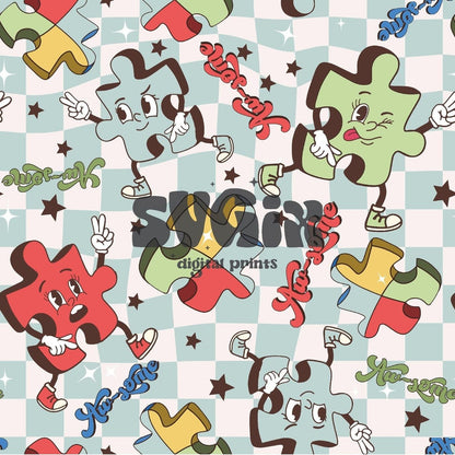 ❀ Aw-some Austim Seamless Pattern - SVGix