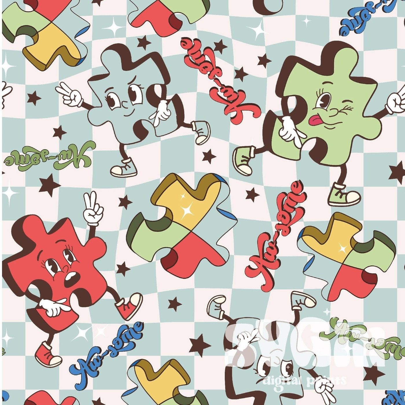 ❀ Aw-some Austim Seamless Pattern - SVGix