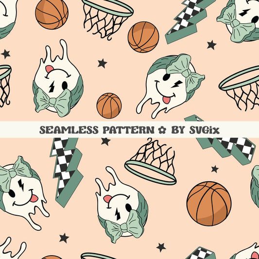 Basketball Girl Sister Seamless - SVGix