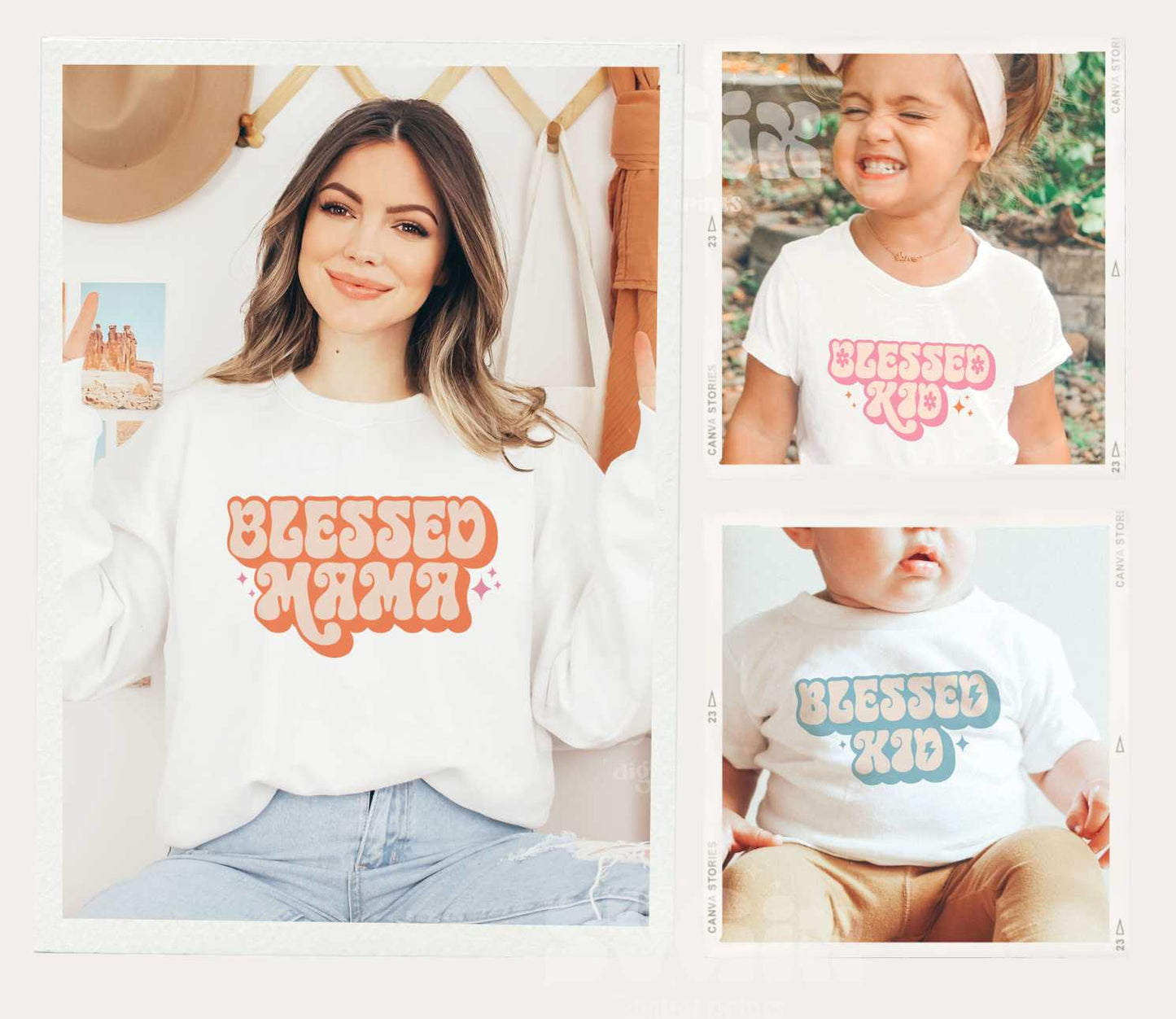 Blessed Mama Kids PNG SVG - SVGix