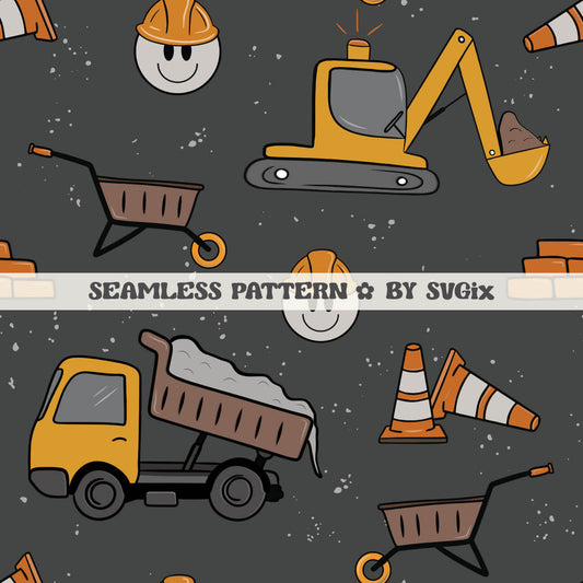 Boy Construction Seamless Pattern - SVGix
