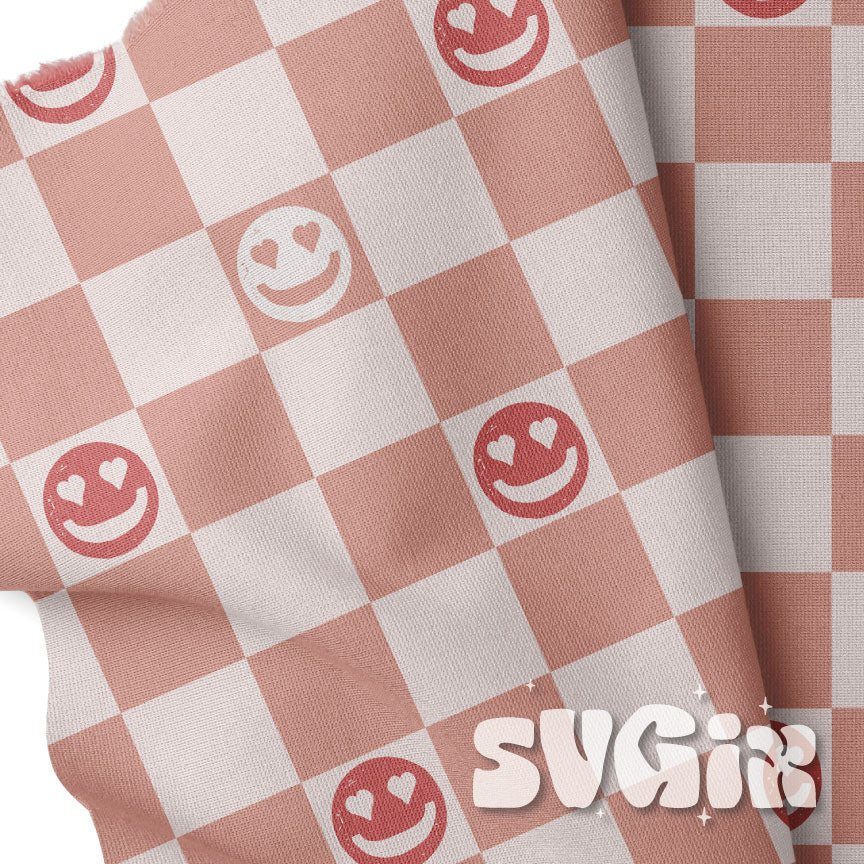 ❀ Checkerboard Smiley Seamless Pattern - SVGix