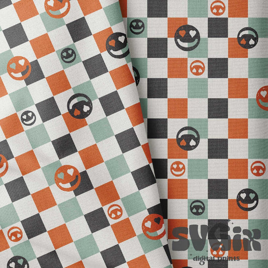 ❀ Checkerboard Smileys V Day Seamless - SVGix