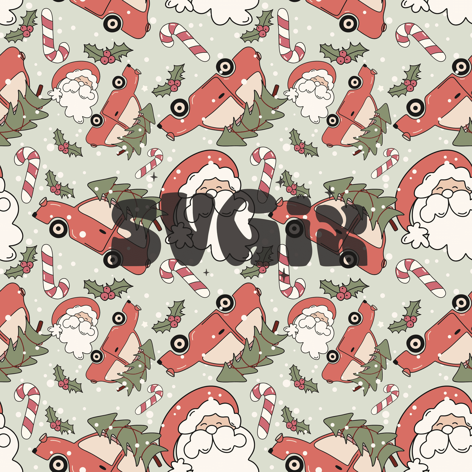 ❀ Christmas Car Seamless Pattern - SVGix