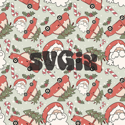 ❀ Christmas Car Seamless Pattern - SVGix