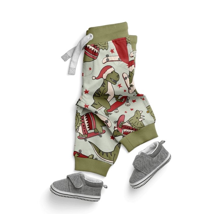 ❀ Christmas Skateboard Dinosaurs Boy Seamless - SVGix