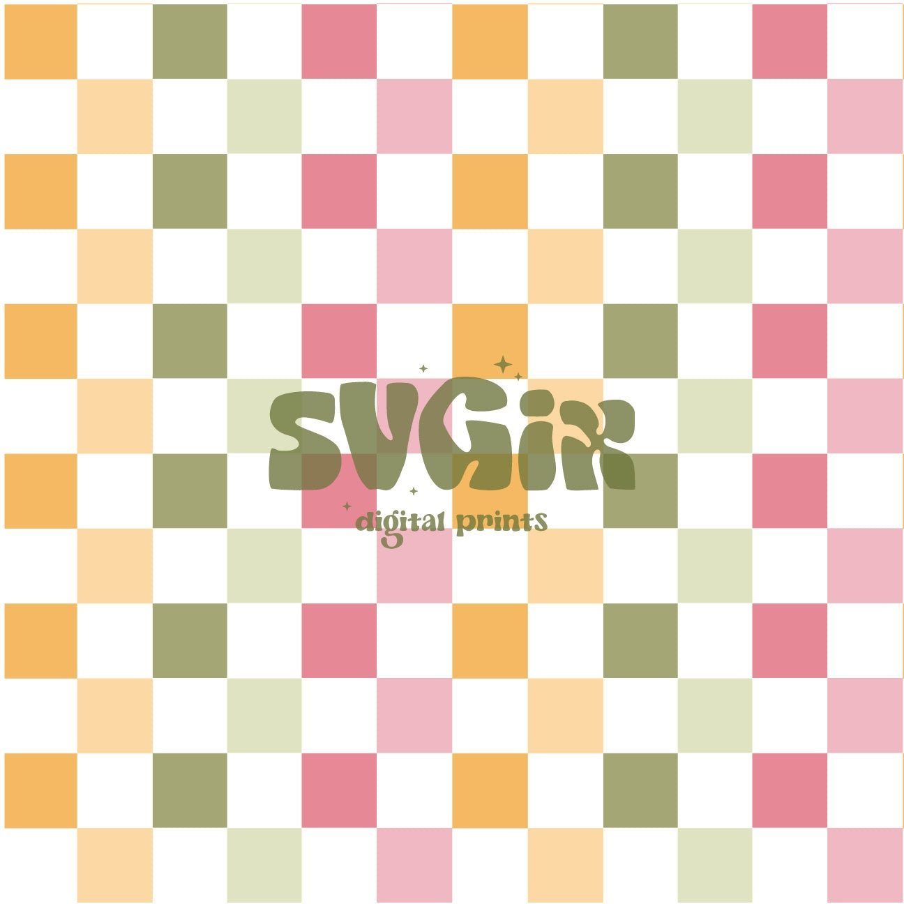 ❀ Colorful Checker Pink Yellow Green - SVGix