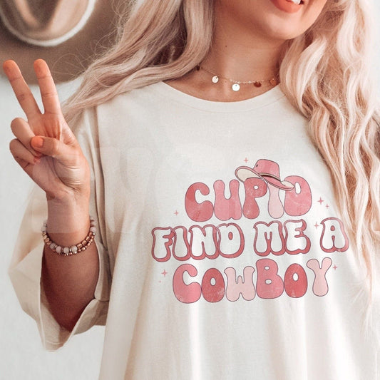 ❀ Cupid Find me Cowboy Groovy Retro PNG - SVGix
