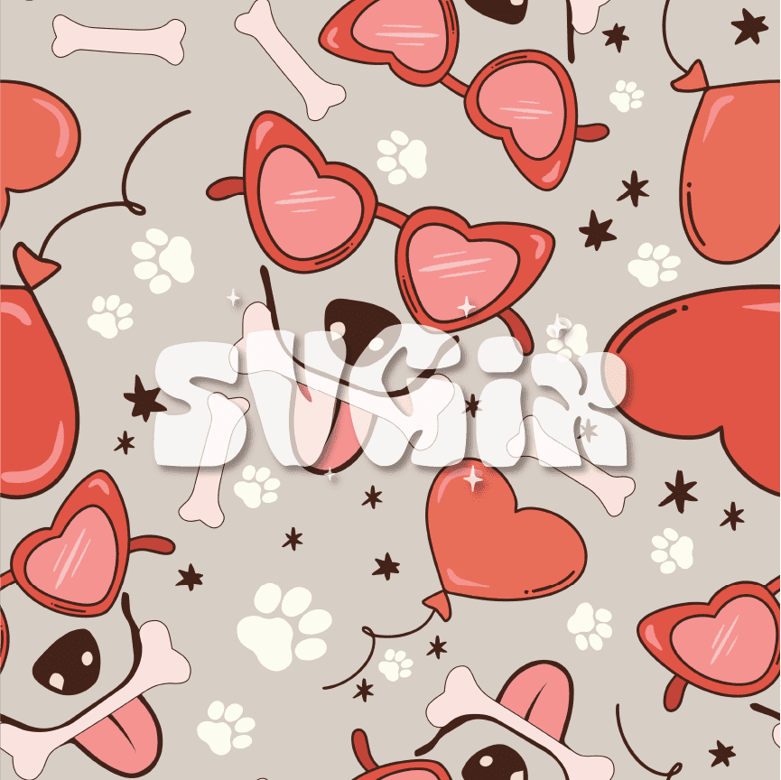 ❀ Dog Valentines Seamless Pattern - SVGix