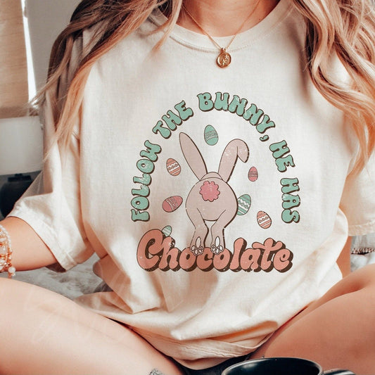 ❀ Follow the bunny he has chocolate PNG - SVGix