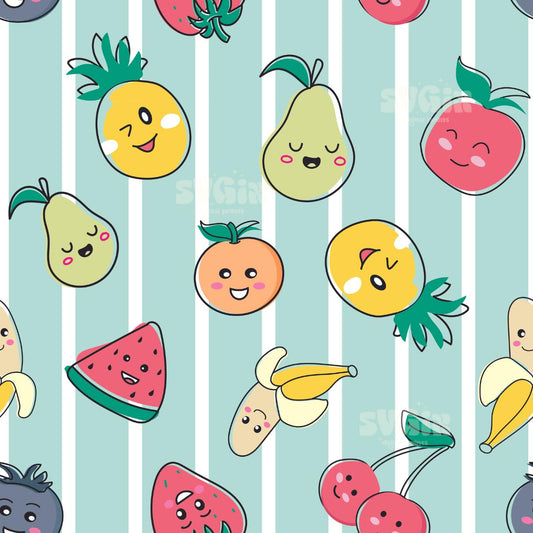 Happy Fruits Seamless - SVGix