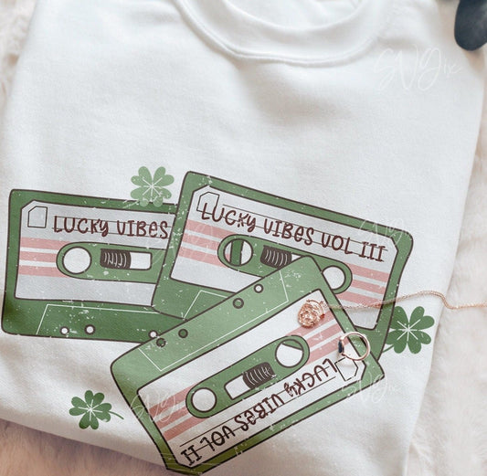 ❀Lucky Vibes Retro Audio Tape png - SVGix