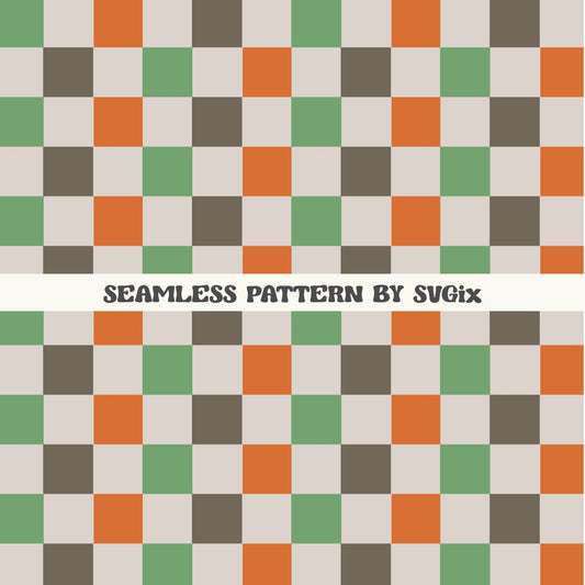 ❀ Orange Green Checkers - SVGix