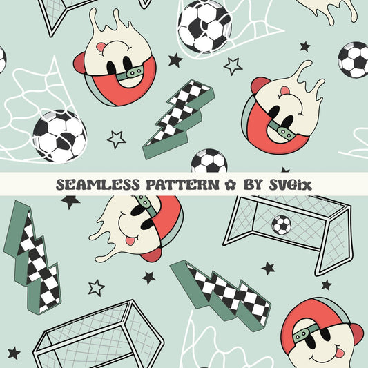 Soccer Boy Seamless Pattern - SVGix