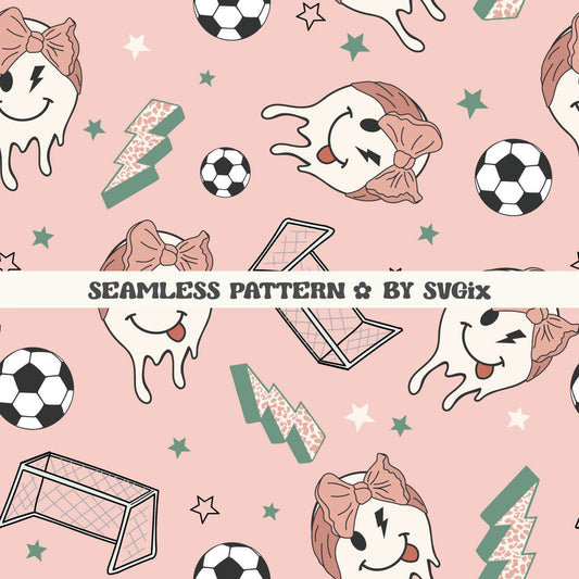 Soccer Girl Sister Seamless - SVGix
