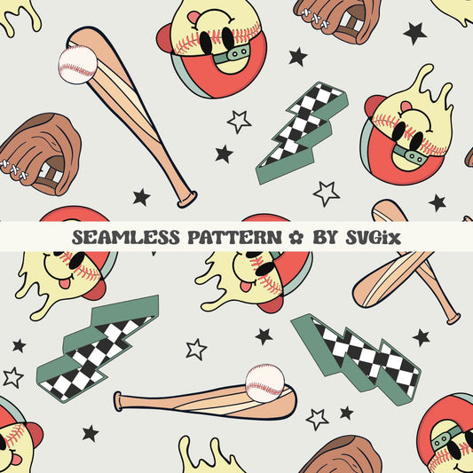 Softball Boy Seamless - SVGix
