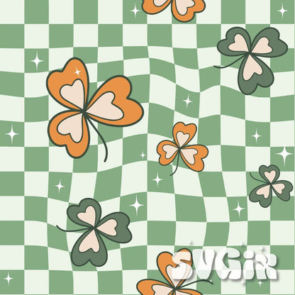 ❀ St Patricks Checkerboard Green - SVGix