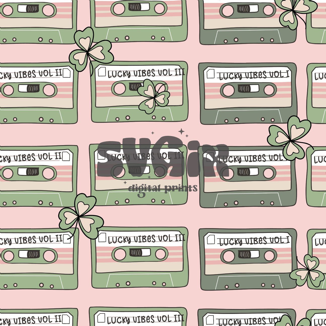 ❀ St Patricks Retro Lucky Tapes - SVGix