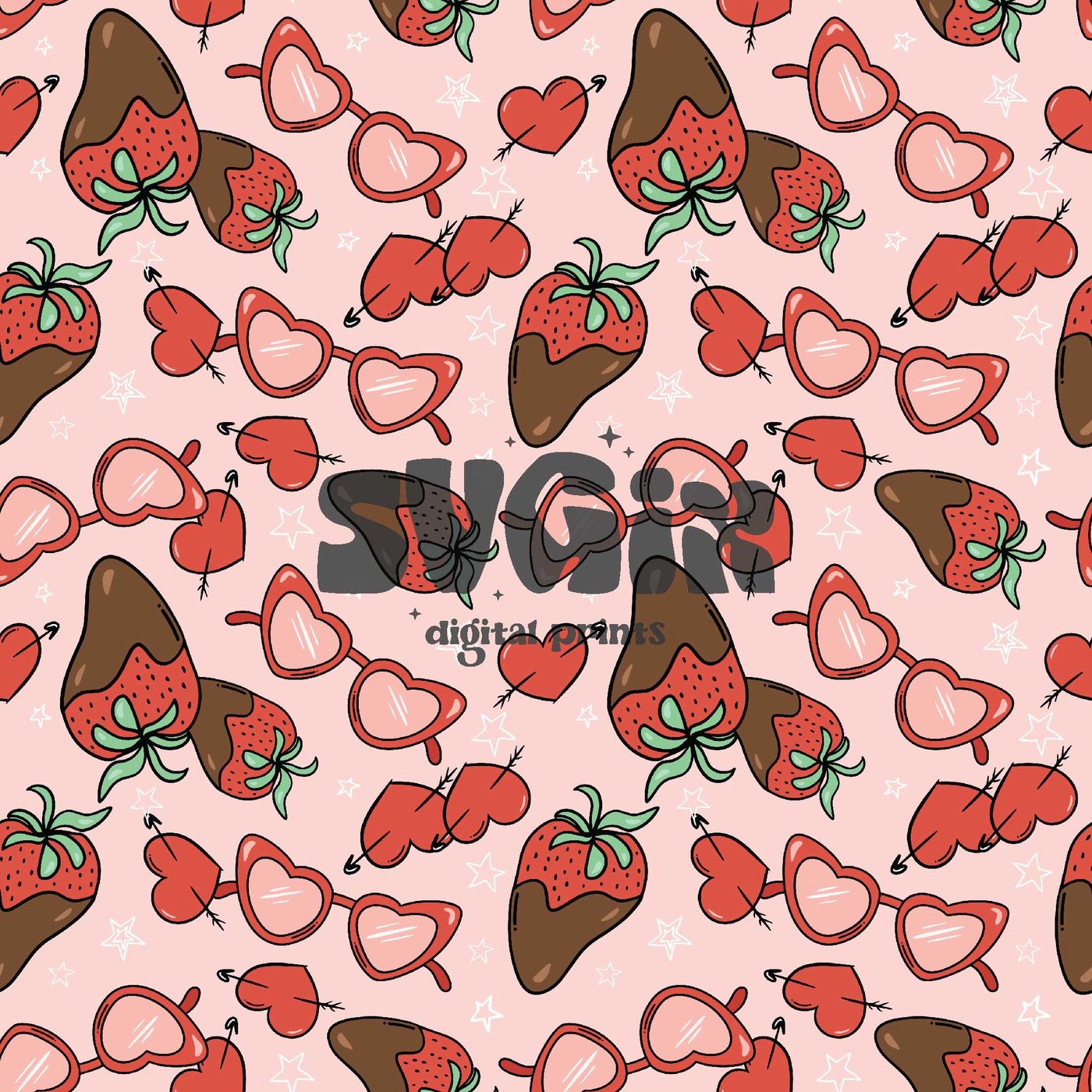 ❀ Strawberry Vday Seamless Pattern - SVGix