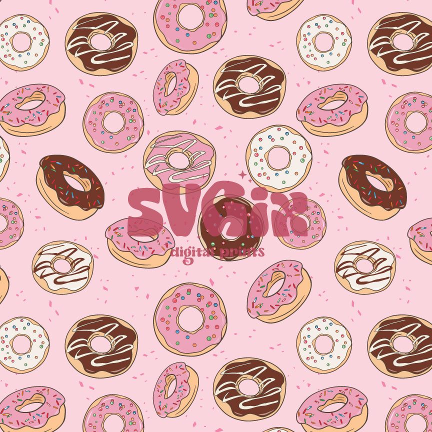 ❀ Summer Donuts Pink Seamless - SVGix