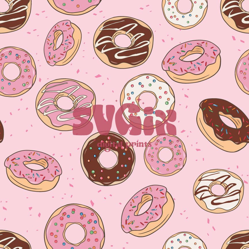 ❀ Summer Donuts Pink Seamless - SVGix